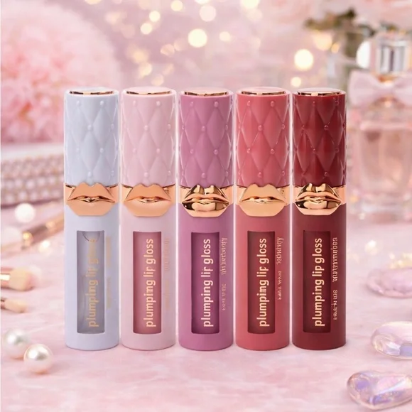 Plumping Lip Gloss - Coconut (clear) Pink Sugar, Watermelon, Strawberry & Cherry - Picture 1 of 8